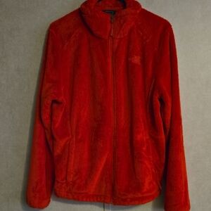 Red- The North Face Fleece Zip Up With Pockets